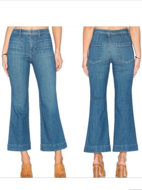 THE GREAT. Denim - The Great Sea Crop Jeans Flare Clearwater Wash size 28